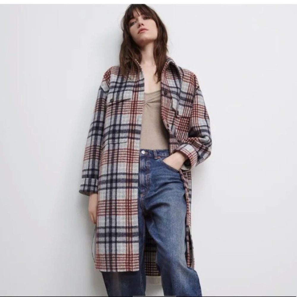 Versatile Zara Plaid Shacket NWT - Picture 4 of 15